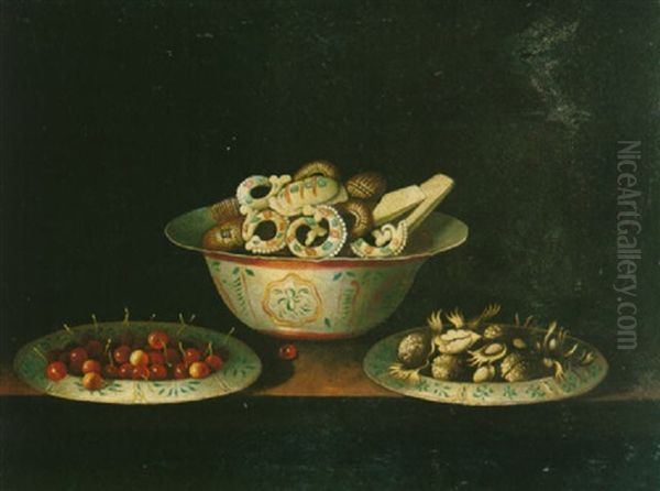 Stilleben Mit Fruchten, Geback Und Nussen Oil Painting by Juan Van Der Hamen Y Leon