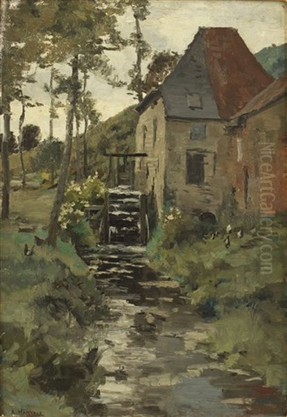 De Moulin D'hoeylandt Oil Painting by Adolphe Hamesse