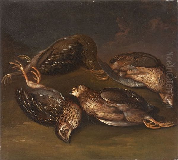 Still Life With Hunting Game Oil Painting by Anton Ignaz Hamilton