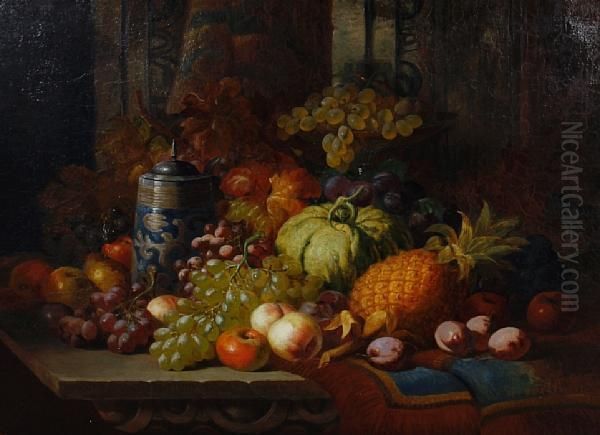 Still Life Of Fruit Oil Painting by Charles Thomas Bale