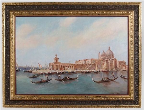 Venetian Scene Oil Painting by Edward Wilbur Dean Hamilton