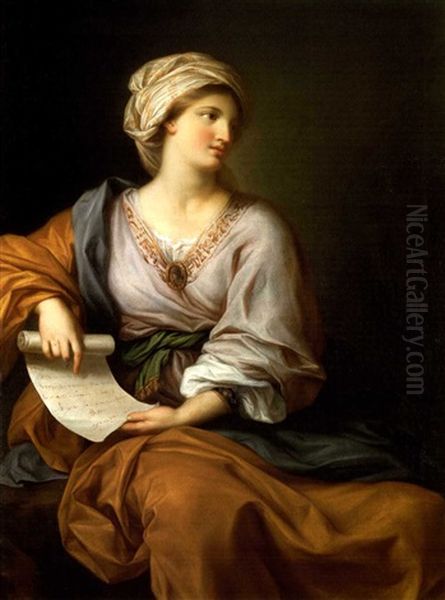 Portrait Of Emma Hamilton As A Sibyl Oil Painting by Gavin Hamilton