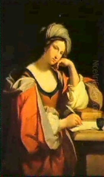 (after Giovanni Francesco Barbieri, Il Guercino)            The Persian Sibyl Oil Painting by Gavin Hamilton