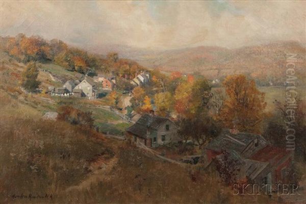 Morning In The Village, Autumn Oil Painting by Hamilton Hamilton