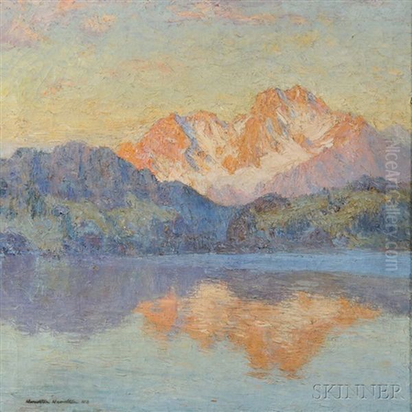 Mountain At Sunset Oil Painting by Hamilton Hamilton