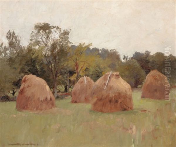 Haystacks Oil Painting by Hamilton Hamilton