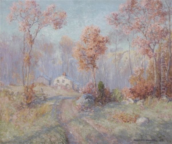 Sunlit Connecticut Landscape Oil Painting by Hamilton Hamilton