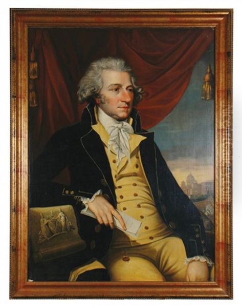 Portrait Of Sir John Coxe Hippisley, 1st Baronet Oil Painting by Hugh Douglas Hamilton