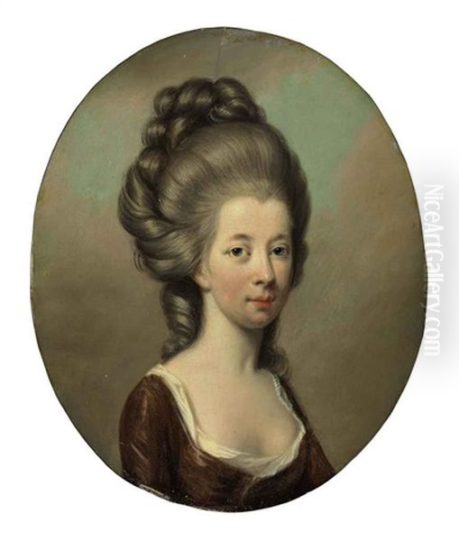 Portrait Of Emilia Olivia St. George, The Duchess Of Leinster Oil Painting by Hugh Douglas Hamilton