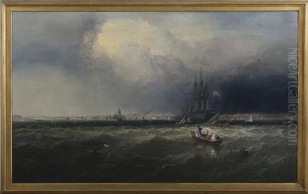 New York Harbor Oil Painting by James Hamilton