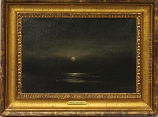 Evening Beach Scene Oil Painting by James Hamilton