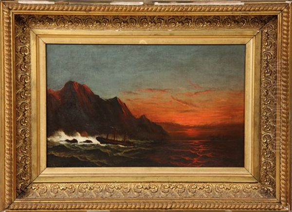 Shipwreck At Dusk Oil Painting by James Hamilton