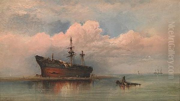 Shipwrecked Oil Painting by James Hamilton