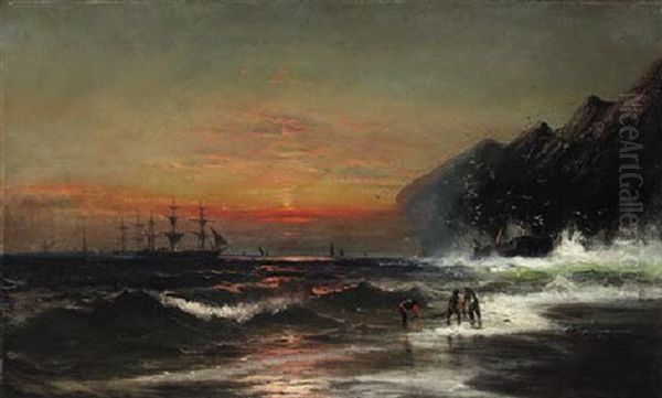 Dragging The Nets Oil Painting by James Hamilton