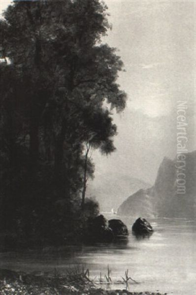 On The Hudson Oil Painting by James Hamilton