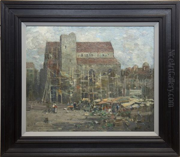 French Market Oil Painting by James Whitelaw Hamilton