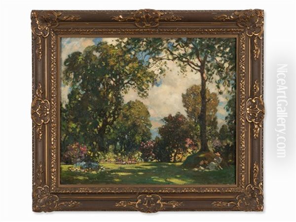 Garden View Oil Painting by James Whitelaw Hamilton