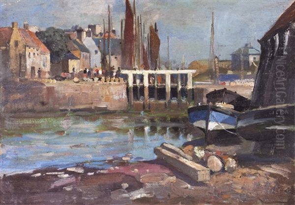 Eyemouth Oil Painting by James Whitelaw Hamilton