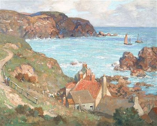 St. Abb's, Berwickshire Oil Painting by James Whitelaw Hamilton