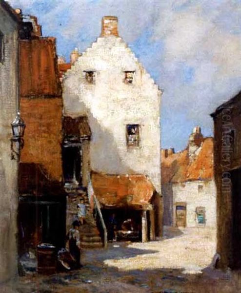 The White Gable Oil Painting by James Whitelaw Hamilton