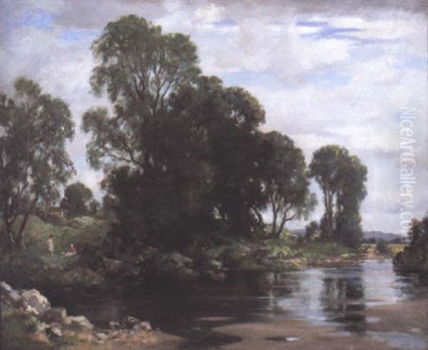 Noonday - By The River Oil Painting by James Whitelaw Hamilton