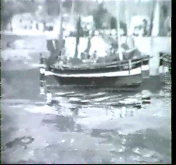 A Berwickshire Harbour Oil Painting by James Whitelaw Hamilton