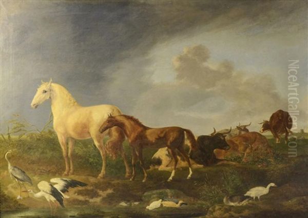 At Pasture Oil Painting by Johann Georg de Hamilton