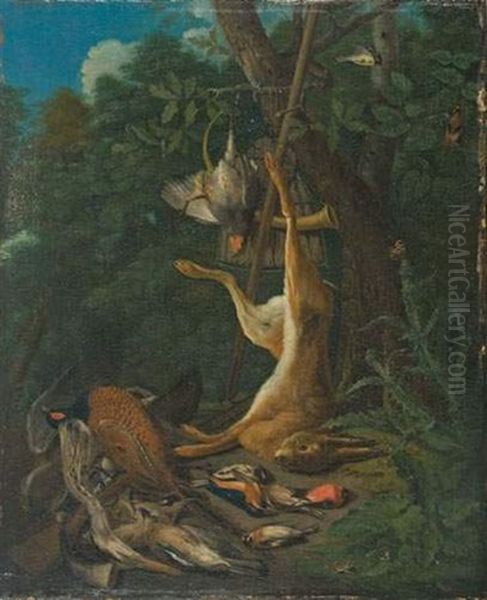 Trophee De Chasse Dans Un Paysage Oil Painting by Johann Georg de Hamilton