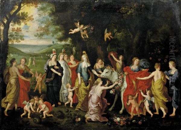 The Rape Of Europa Oil Painting by Hendrick Balen