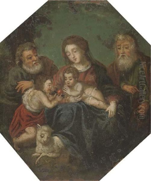 The Holy Family With Saint Joachim And The Infant Saint John The Baptist Oil Painting by Hendrick Balen