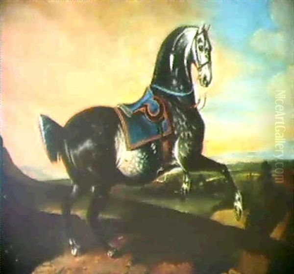 Portrait D'un Cheval Oil Painting by Johann Georg de Hamilton