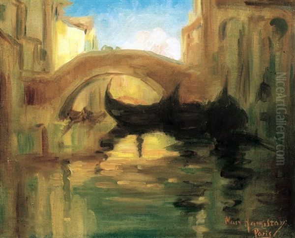 Gondolas, Venice Oil Painting by Mary Ritter Hamilton