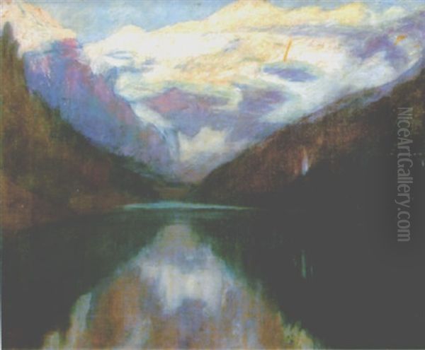 Sunrise, Lake Louise Oil Painting by Mary Ritter Hamilton