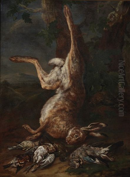 A Pair Of Hunting Still Lifes With Game Oil Painting by Philipp Ferdinand de Hamilton