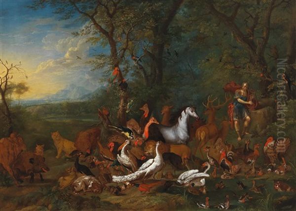 Orpheus Charming The Animals Oil Painting by Philipp Ferdinand de Hamilton