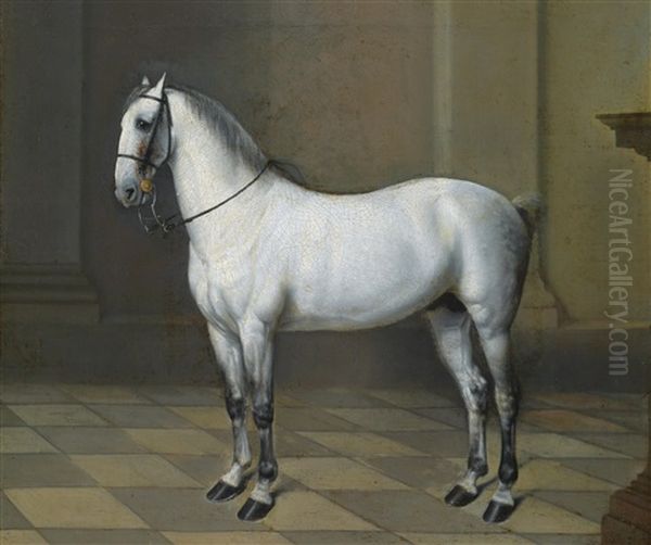 Ein Lipizzanerhengst Oil Painting by Philipp Ferdinand de Hamilton