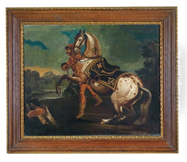 Ein Siebenburgener Pferd Wird Von Einem Bereiter Gefuhrt Oil Painting by Philipp Ferdinand de Hamilton