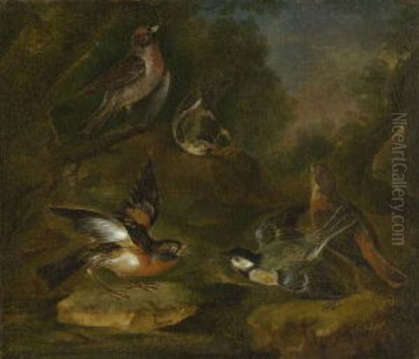 Waldstuck Mit Vogeln Oil Painting by Philipp Ferdinand de Hamilton