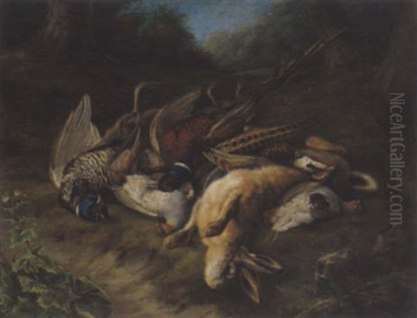 Jagdstillleben Oil Painting by Philipp Ferdinand de Hamilton