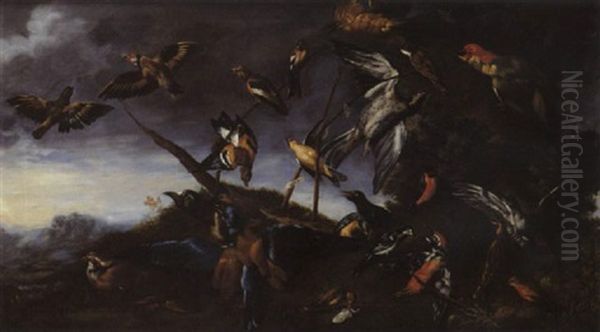 Perchoir Aux Oiseaux Oil Painting by Philipp Ferdinand de Hamilton