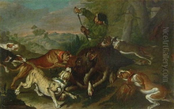 La Chasse Au Sanglier Oil Painting by Philipp Ferdinand de Hamilton