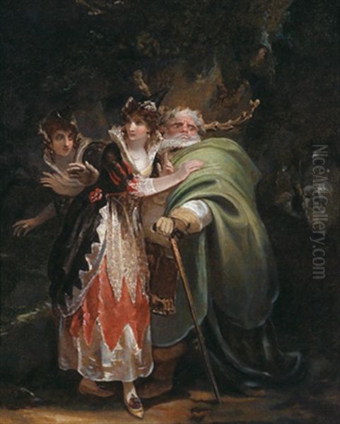 The Merry Wives Of Windsor Oil Painting by William Hamilton