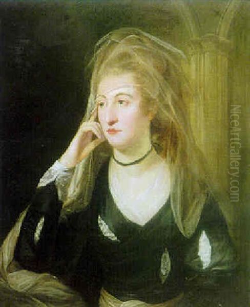 Sarah Siddons As Catherine Of Aragon Oil Painting by William Hamilton