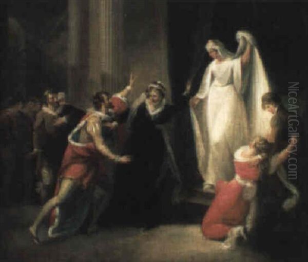 Scene From The Winter's Tale, Act V, Scene Iii Oil Painting by William Hamilton