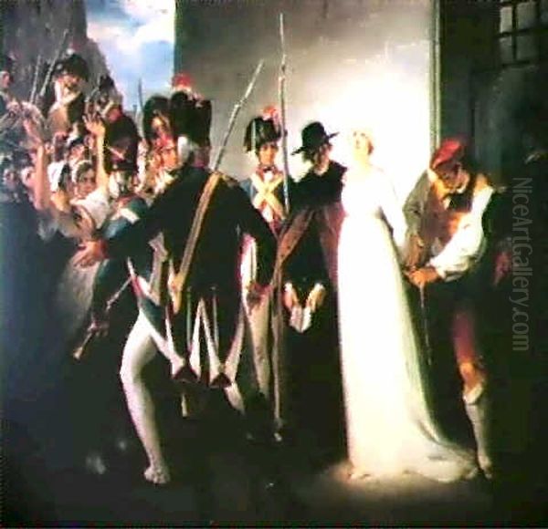 Marie Antoinette Being Led To Her Execution Oil Painting by William Hamilton