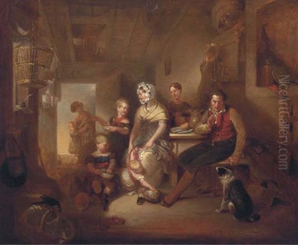 After The Meal Oil Painting by James Hamilton