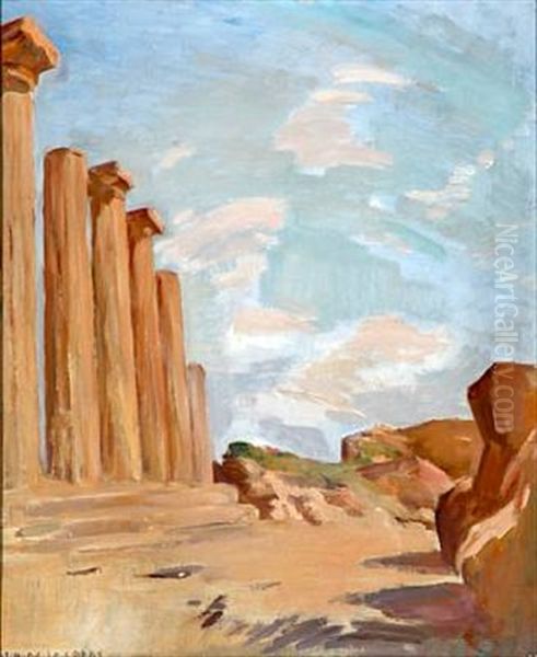 Tempel I Girgenti, Sicilien Oil Painting by Marius Hammann