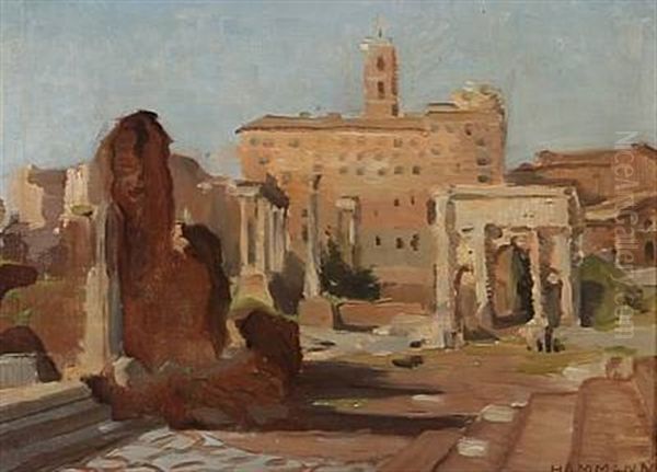 View From Roman Forum In Rome Oil Painting by Marius Hammann