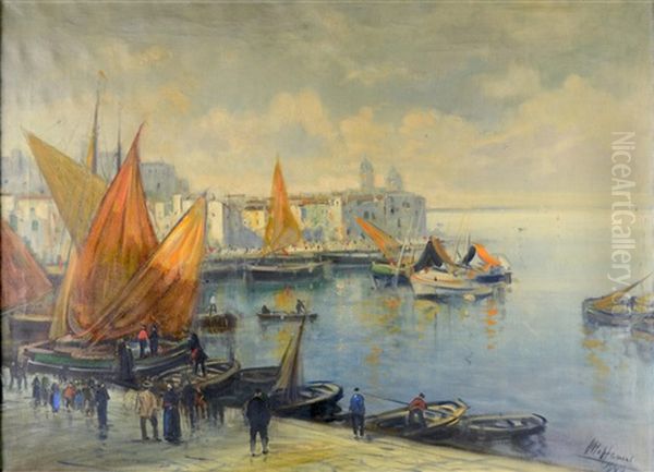 Pozzuoli By Napoli Oil Painting by Otto Hammel