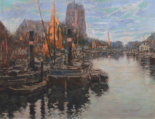 View Of A Port by Otto Hammel